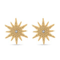 Diamond Accent Sunburst Stud Earrings in 14K Yellow Gold Over Sterling Silver - Sticky add to cart bar