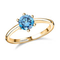 Luxuriant Lab Grown Blue Diamond VS 1.10 ctw Ring in Vermeil Yellow Gold Over Sterling Silver - Sticky add to cart bar