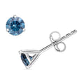 Luxuriant Lab Grown Blue Diamond VS 1.35 ctw Stud Earrings in Platinum Over Sterling Silver - Sticky add to cart bar