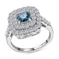 Luxuriant Lab Grown Blue and White Diamond VS 2.00 ctw Ring in Platinum Over Sterling Silver (Size 10.0) - Sticky add to cart bar