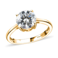Moissanite Solitaire Signature Ring in Sterling Silver