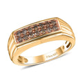 Natural Champagne Diamond 0.50 ctw Men's Ring in Vermeil Yellow Gold Over Sterling Silver (Size 10.0) - Sticky add to cart bar