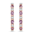 D'Joy Narsipatnam Pink Spinel and White Zircon 2.35 ctw Hoop Earrings in 18K Vermeil Rose Gold Over Sterling Silver - Sticky add to cart bar