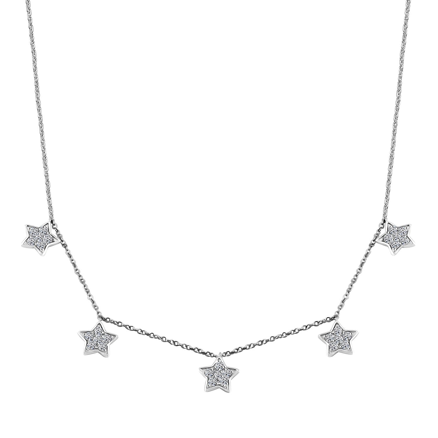 Luxuriant Lab Grown Diamond G SI 0.65 ctw Necklace in Sterling Silver 16-18 Inches