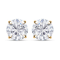 Moissanite (Rnd 7.5m) Solitaire Stud Earrings in 18K Vermeil YG Over Sterling Silver 2.80 ctw