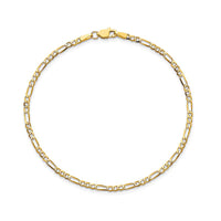 Figaro Chain Anklet in 14K Yellow Gold (10 In) 0.95 Grams