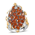 Premium Santa Ana Madeira Citrine, White Zircon Amber Bloom Ring in 18K Vermeil YG and Rhodium Over Sterling Silver (Size 7.0) 4.15 ctw - Sticky add to cart bar