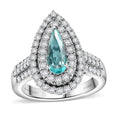 Rhapsody AAAA Paraiba Tourmaline and E-F VS Diamond 1.68 ctw Ring in 950 Platinum (Size 10.0) 9.65 Grams - Sticky add to cart bar