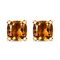 Premium Santa Ana Madeira Citrine 1.80 ctw Solitaire Stud Earrings in 18K Vermeil YG Over Sterling Silver
