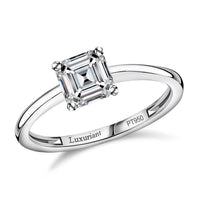 SGL Certified 950 Platinum Asscher Cut Luxuriant Lab Grown Diamond (E-F, VS) Ring (Size 8.0) 2.00 ctw