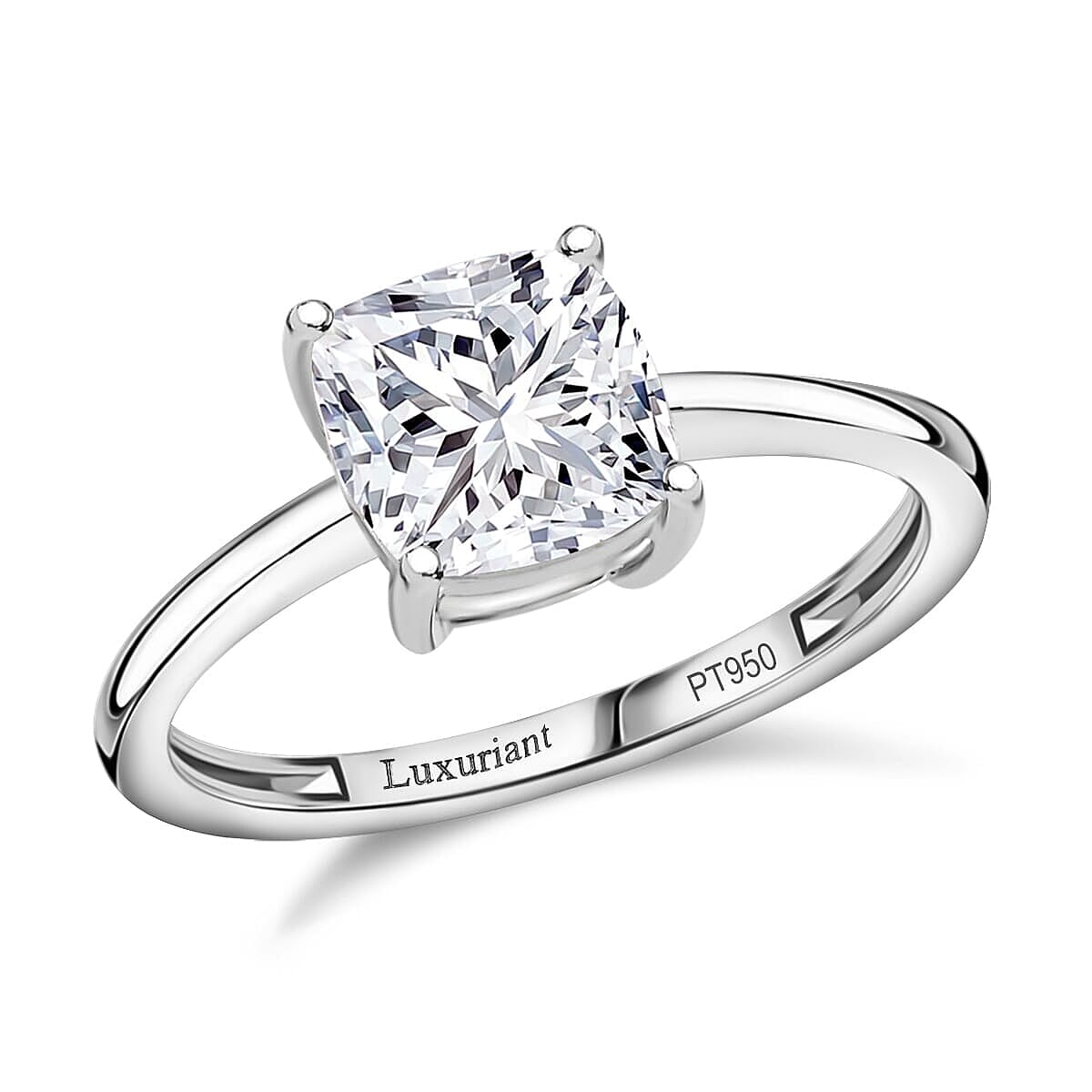 SGL Certified 950 Platinum Luxuriant Lab Grown Diamond (G-H, VS) Solitaire Ring (Size 10.0) 2.00 ctw