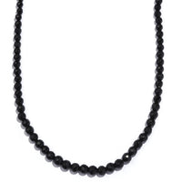 Thai Black Spinel Beaded 100 ctw Necklace 20 Inches in Stainless Steel