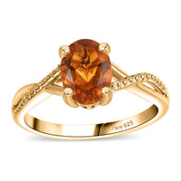 Santa Ana Madeira Citrine Solitaire Ring in 18K Vermeil YG Over Sterling Silver (Size 10.0) 1.20 ctw