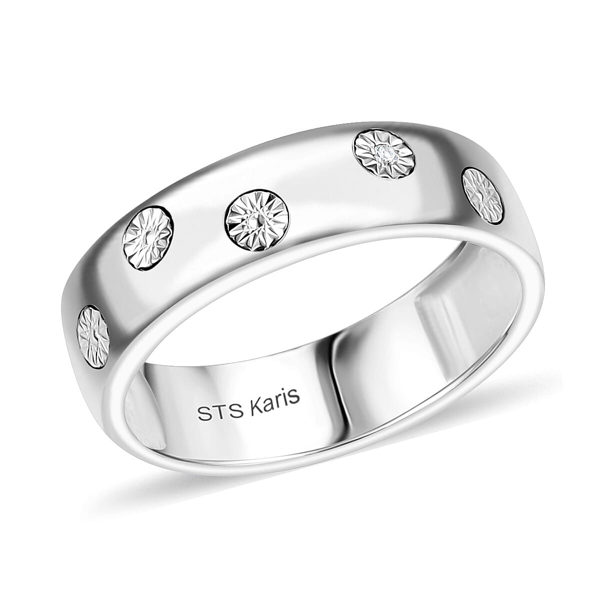 Karis White Diamond Accent Five Stone Band Ring