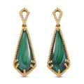 D'Joy African Malachite 13.50 ctw Kite Shape Earrings in 18K Vermeil Yellow Gold Over Sterling Silver - Sticky add to cart bar