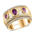 AAA Radiant Ember Garnet and White Zircon 1.50 ctw Ring in 18K Vermeil Yellow Gold Over Sterling Silver - Sticky add to cart bar