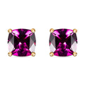 Certified & Appraised Luxoro AAA Radiant Ember Garnet 2.25 ctw Solitaire Stud Earrings in 10K Yellow Gold - Sticky add to cart bar