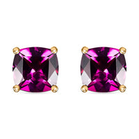 Certified & Appraised Luxoro AAA Radiant Ember Garnet 2.25 ctw Solitaire Stud Earrings in 10K Yellow Gold