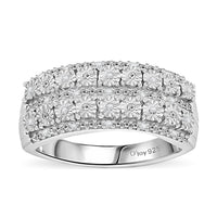 Diamond Ring in Rhodium Sterling Silver (Size 10.0) 0.10 ctw
