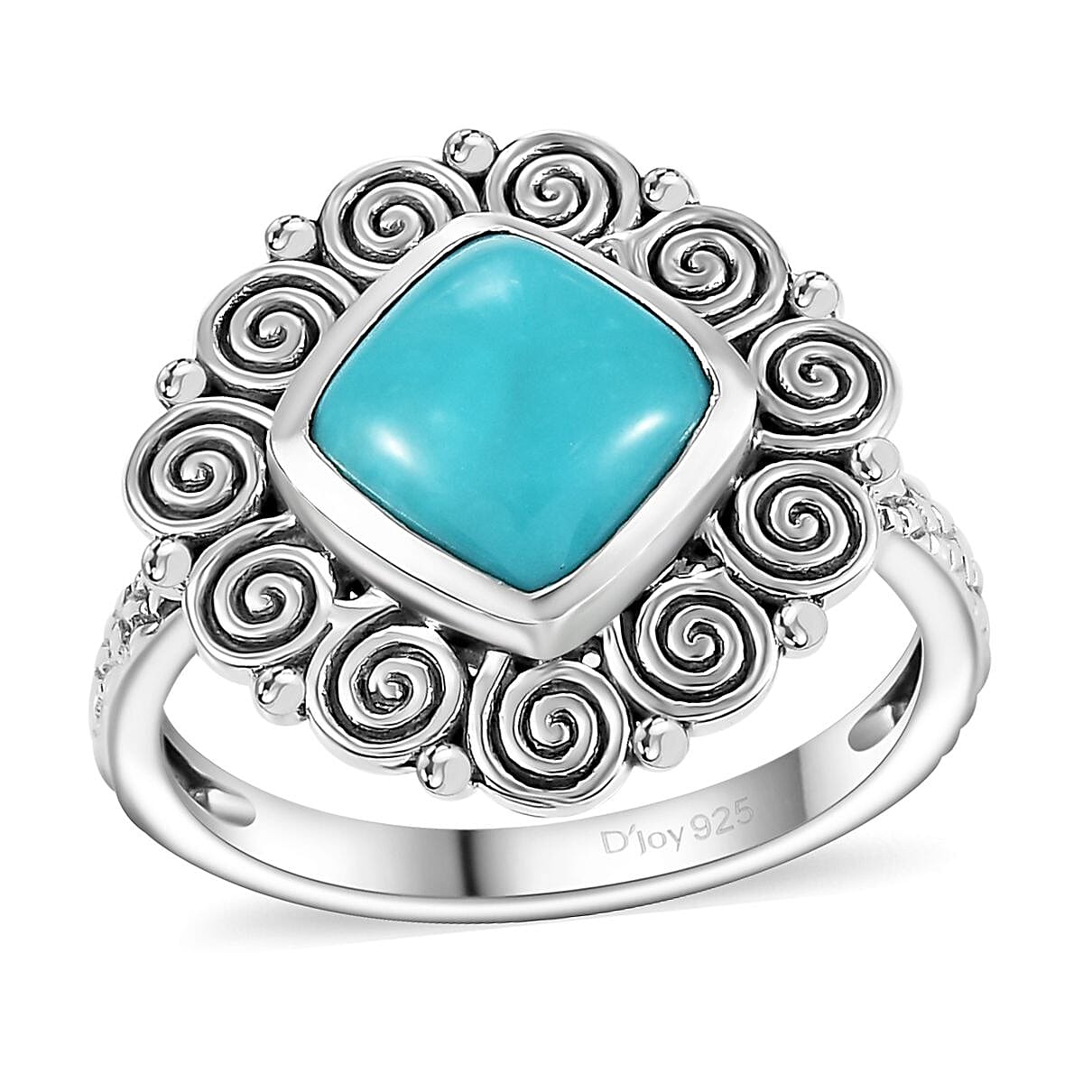 Artisan Crafted AAA Lagoon Turquoise 2.25 ctw Solitaire Ring in Black Oxidized Sterling Silver