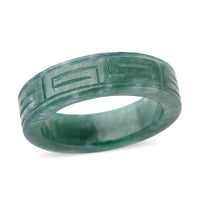 Natural Olmec Jadeite Carved Band Ring (Size 10.0) 35.00 ctw