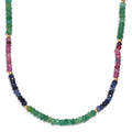 Multi Sapphire Beaded 60 ctw Necklace 18 Inches in Vermeil Yellow Gold Over Sterling Silver - Sticky add to cart bar