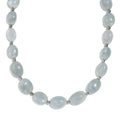 Aquamarine 138.00 ctw Beaded Necklace in Rhodium Over Sterling Silver 18-20 Inches - Sticky add to cart bar
