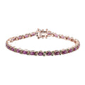 AAA Radiant Ember Garnet and Tsavorite Garnet 8.20 ctw Bracelet in 18K Vermeil Rose Gold Over Sterling Silver (7.25 In) - Sticky add to cart bar