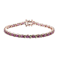 AAA Radiant Ember Garnet and Tsavorite Garnet 8.20 ctw Bracelet in 18K Vermeil Rose Gold Over Sterling Silver (7.25 In)