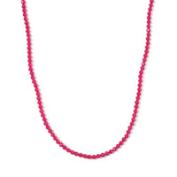 Lab Grown Ruby 75.00 ctw Beaded Necklace in Stainless Steel 18-20 Inches
