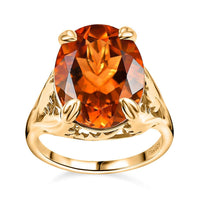 Premium Santa Ana Madeira Citrine Ethereal Leaf Ring in 18K Vermeil YG Over Sterling Silver (Size 7.0) 8.85 ctw