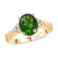 Doorbuster Luxoro AAA Chrome Diopside and G-H I2 Diamond 2.85 ctw Ring in 10K Yellow Gold - Sticky add to cart bar
