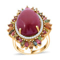 Doorbuster Niassa Ruby (FF), Multi Gemstone Ring in Vermeil YG Over Sterling Silver (Size 10.0) 24.90 ctw - Sticky add to cart bar