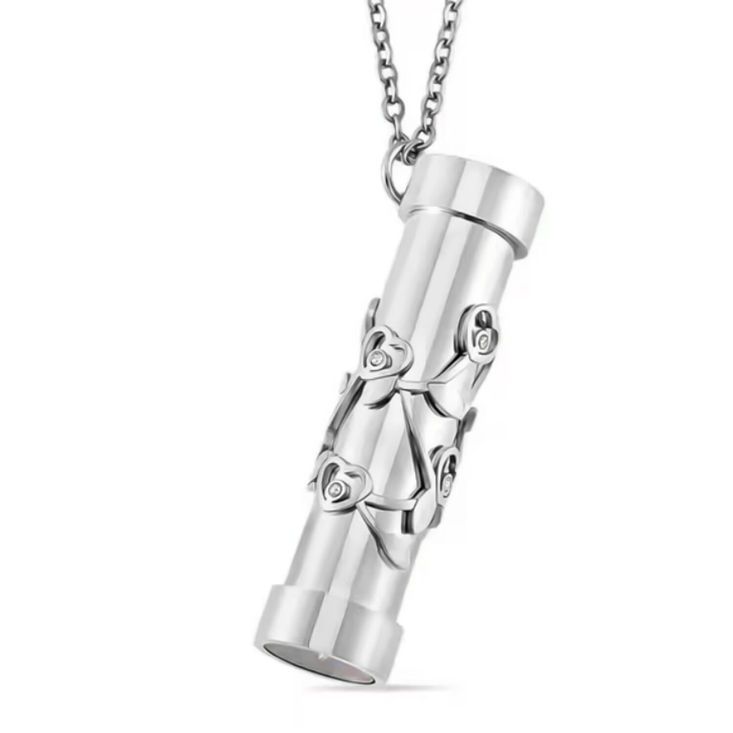 Simulated Multi Color Diamond 0.80 ctw Pendant Necklace in Stainless Steel 30-32 Inches