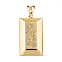 Iliana Dragon Bar Pendant in 18K Yellow Gold 1.30 Grams