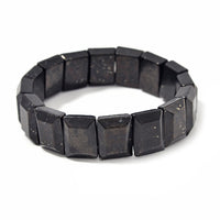 Shungite 170.00 ctw Block Stretch Bracelet