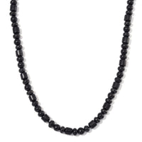 Shungite 90.00 ctw Beaded Necklace in Rhodium Over Sterling Silver 20 Inches