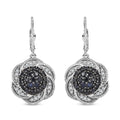 Madagascar Blue Sapphire, White Zircon Radiant Galaxy Earrings in Rhodium Over Sterling Silver 2.80 ctw - Sticky add to cart bar