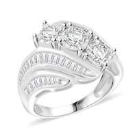 White Diamond 2.00 ctw Ring in 10K White Gold 5.35 Grams