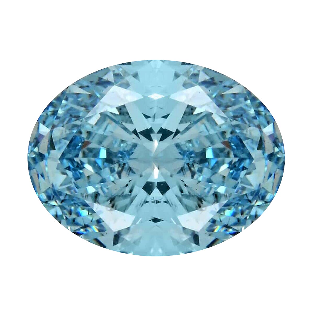IGI Certified Luxuriant Lab Grown Blue Diamond VS2 (Oval) 3.50 ctw