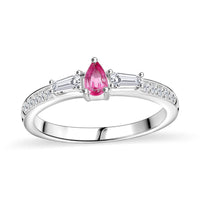Mahenge Spinel and Moissanite 0.55 ctw Ring in Rhodium Over Sterling Silver (Size 10.0)