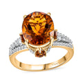 Premium Santa Ana Madeira Citrine and White Zircon 5.55 ctw Amber Crown Ring in 18K Vermeil Yellow Gold Over Sterling Silver (Size 10.0) - Sticky add to cart bar