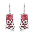 Karis Norwegian Thulite 27.35 ctw Floral Earrings in Platinum Bond - Sticky add to cart bar