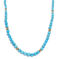 Sleeping Beauty Turquoise 20.00 ctw Beaded Necklace in Sterling Silver 18 Inches - Sticky add to cart bar
