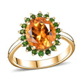 Luxoro 10K Yellow Gold Premium Santa Ana Madeira Citrine, Chrome Diopside Sunlit Grove Ring (Size 10.0) 5.35 ctw - Sticky add to cart bar