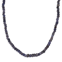 Catalina Iolite 58.00 ctw Beaded Necklace in Rhodium Over Sterling Silver 18-20 Inches