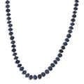 Blue Sapphire Beaded 123 ctw Necklace 18 Inches in Rhodium Sterling Over Silver - Sticky add to cart bar