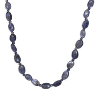 Catalina Iolite 95.00 ctw Beaded Necklace in Rhodium Over Sterling Silver 18 Inches