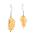 D'Joy Artisan Crafted Rough Cut Brazilian Citrine 19.80 ctw Dangle Earrings in Sterling Silver - Sticky add to cart bar