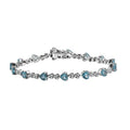 GP Amore Collection Blue Apatite and White Zircon 7.70 ctw Eternal Love Bracelet in Rhodium Over Sterling Sil (7.25 In) - Sticky add to cart bar